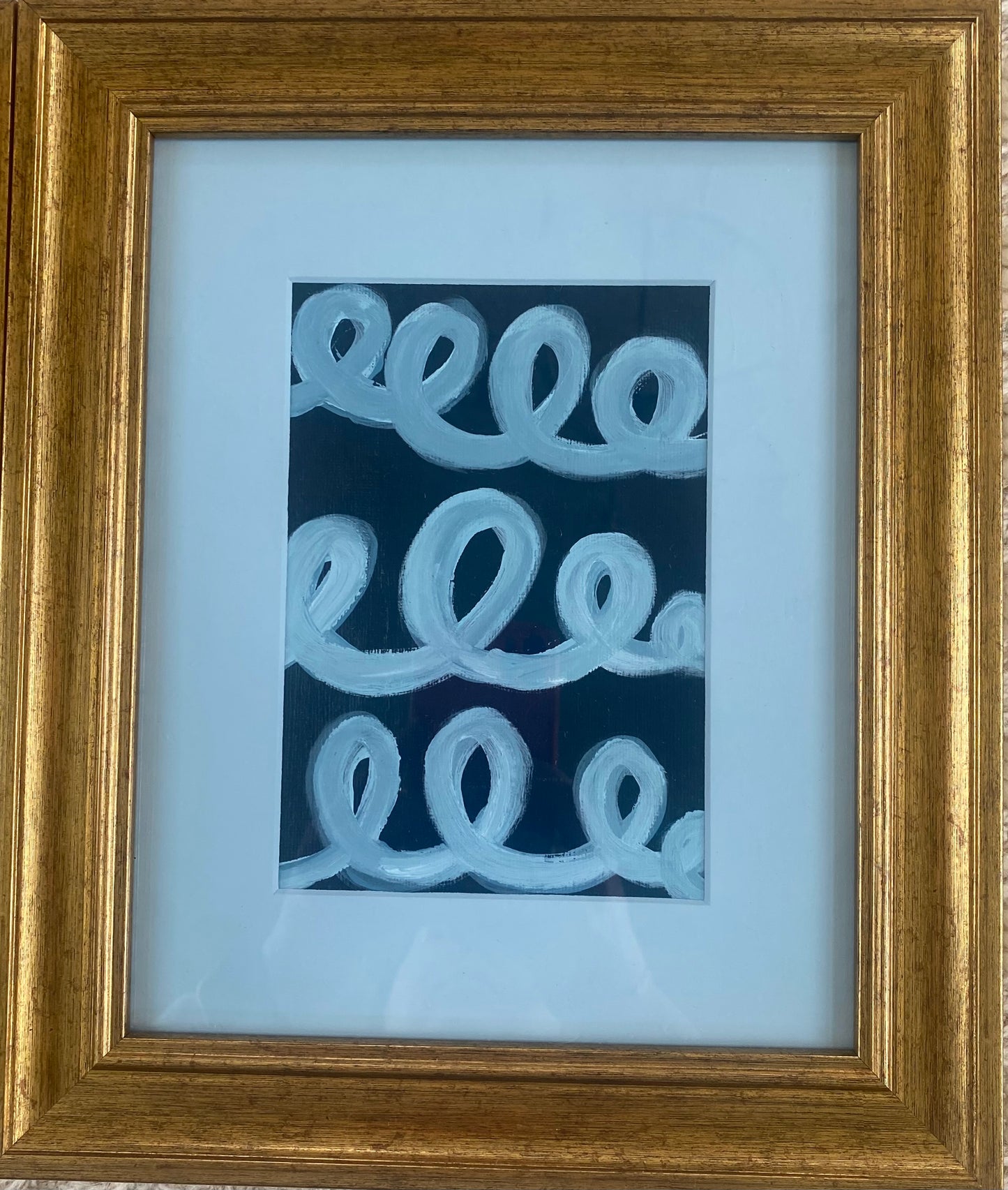 8x10 Loops - Dark Blue with Handpainted Mat