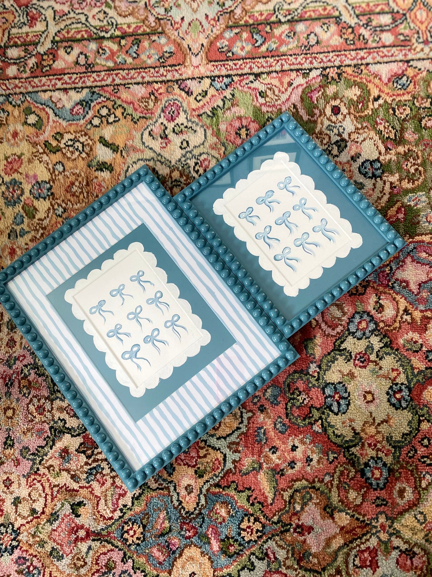 11”x14” Bobbins & Bows - Skyline Blue - Stripes & Scallops