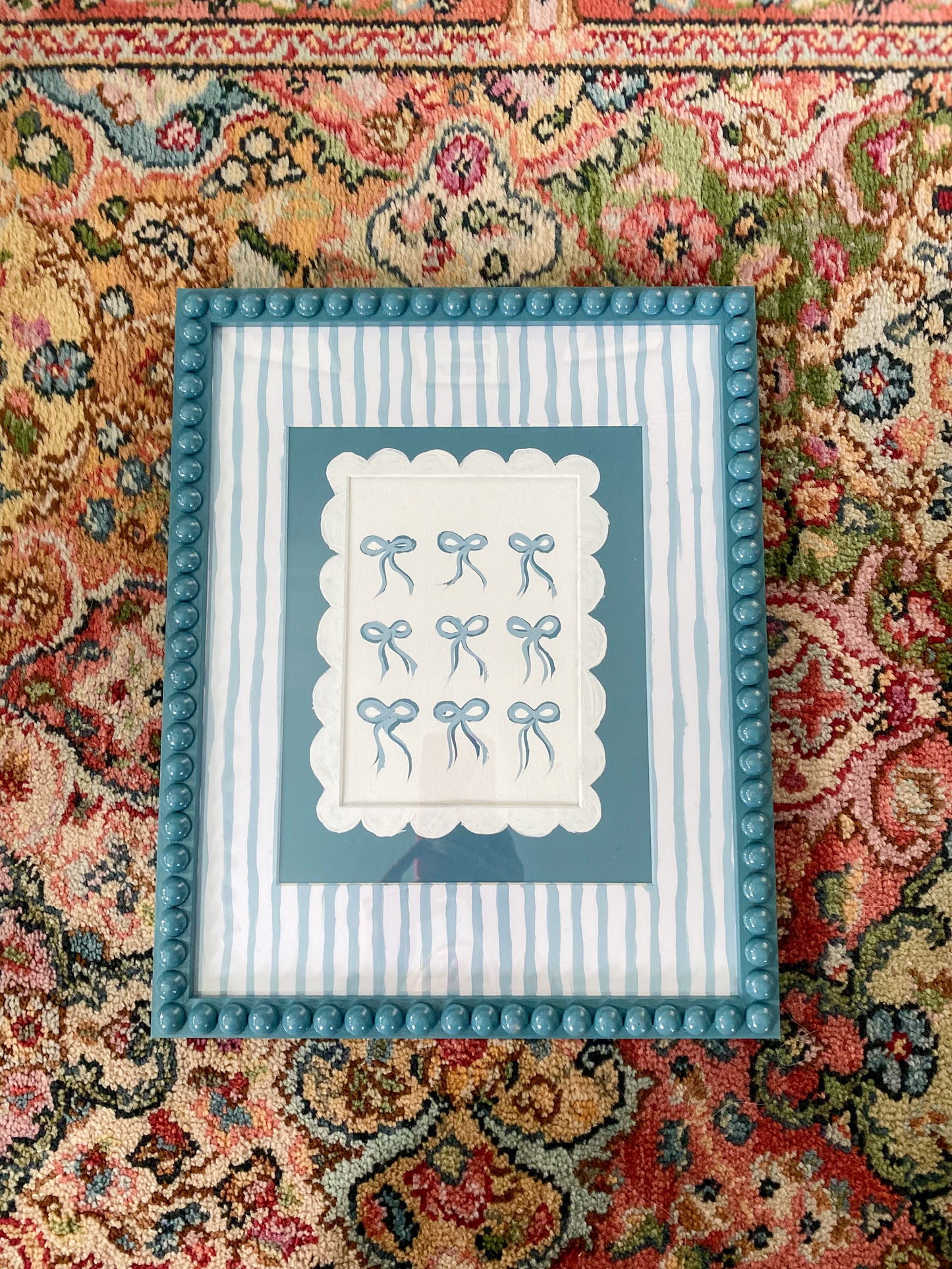 11”x14” Bobbins & Bows - Skyline Blue - Stripes & Scallops
