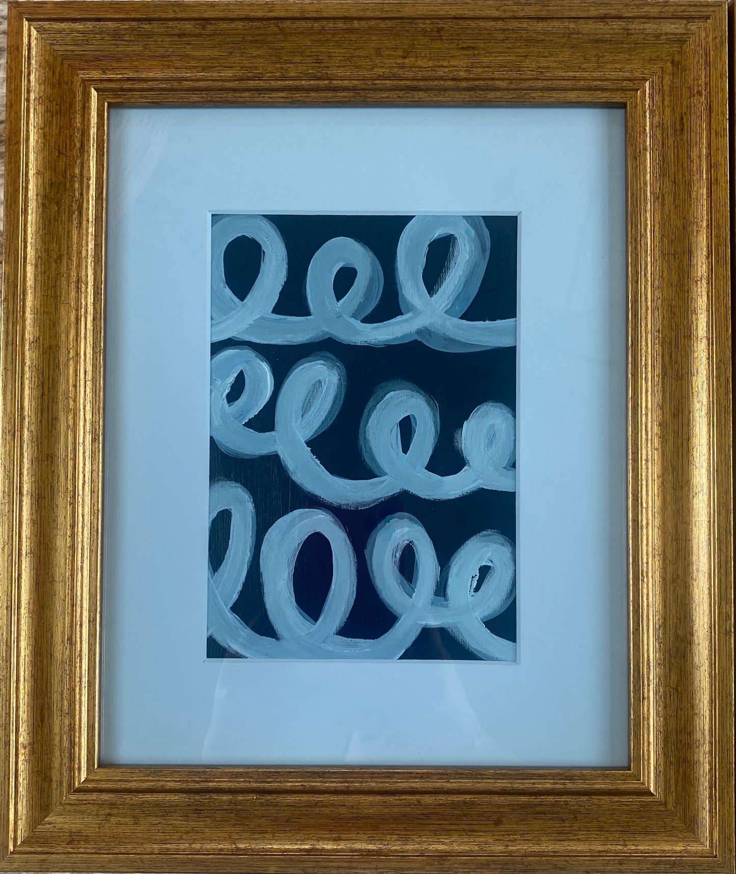 8x10 Loops - Dark Blue with Handpainted Mat