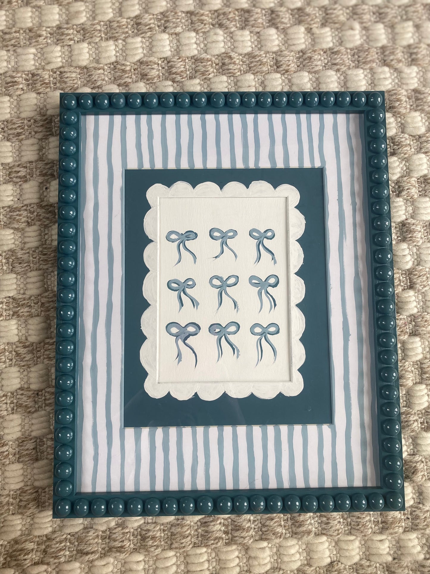 11”x14” Bobbins & Bows - Skyline Blue - Stripes & Scallops