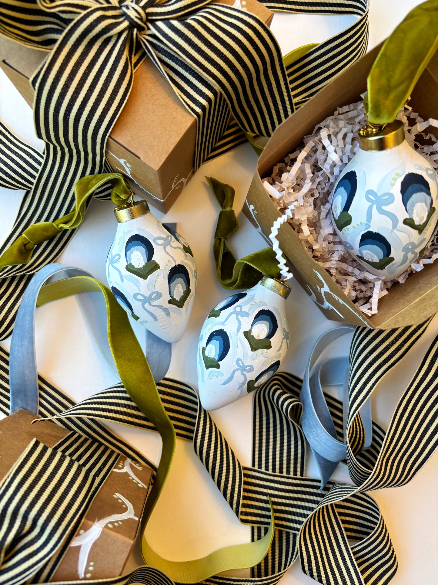 Ornament (Carrot) - Blue Buds & Bows