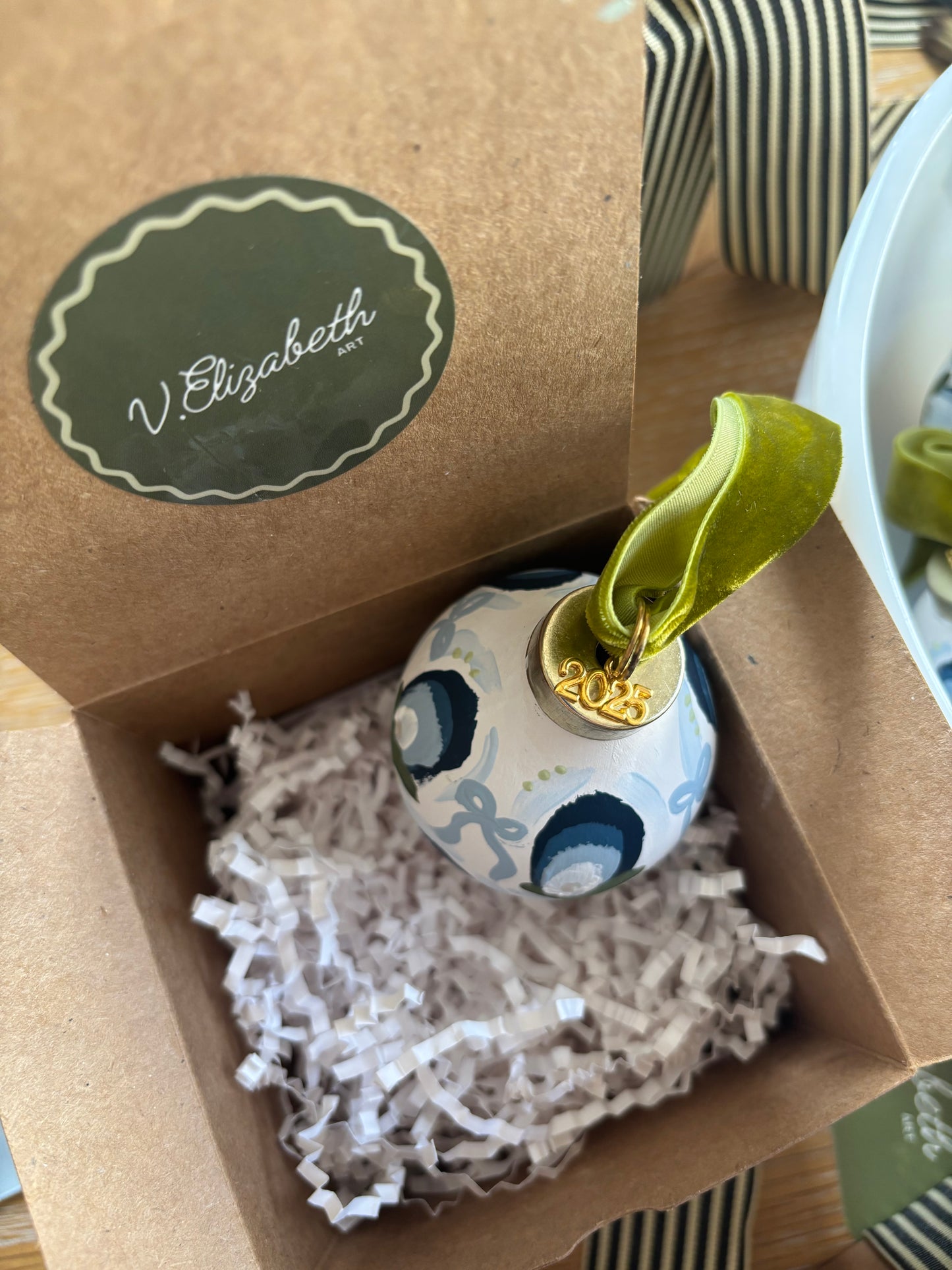 Ornament (Carrot) - Blue Buds & Bows